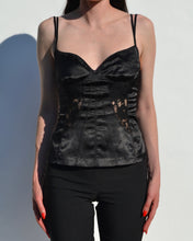 Load image into Gallery viewer, D&G Black Satin Corset Top