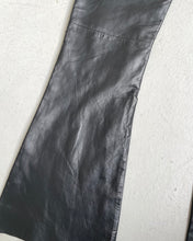 Load image into Gallery viewer, Vintage Black Leather Flare Leg Pants