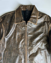 Load image into Gallery viewer, Brown Distressed Leather Jacket
