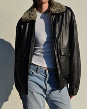 Load image into Gallery viewer, Vintage Danier Black Leather Bomber