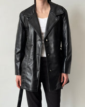 Load image into Gallery viewer, Black Leather Belted Blazer