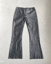 Load image into Gallery viewer, Vintage Black Leather Flare Leg Pants