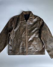 Load image into Gallery viewer, Brown Distressed Leather Jacket