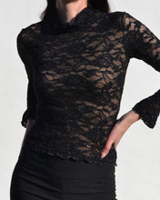 Load image into Gallery viewer, Vintage Lace Patterned Turtleneck Top