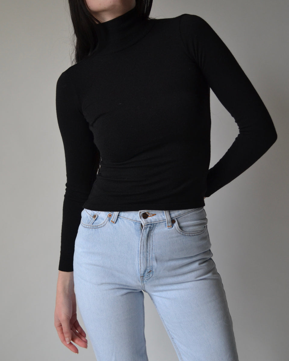 Vintage Black Dolce & Gabbana Open Back Turtleneck – 23 Lux