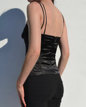 Load image into Gallery viewer, D&G Black Satin Corset Top
