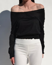 Load image into Gallery viewer, Black Miu Miu Smocked Long Sleeve