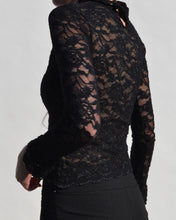 Load image into Gallery viewer, Vintage Lace Patterned Turtleneck Top