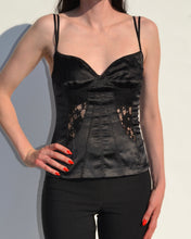 Load image into Gallery viewer, D&G Black Satin Corset Top