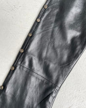 Load image into Gallery viewer, Vintage Black Leather Flare Leg Pants
