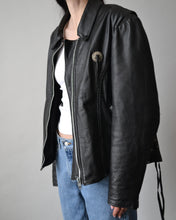 Load image into Gallery viewer, Black Leather Motorcycle Jacket