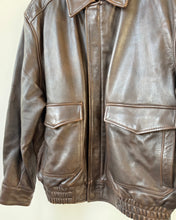 Load image into Gallery viewer, Brown Distressed Leather Bomber