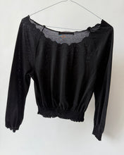 Load image into Gallery viewer, Black Miu Miu Smocked Long Sleeve