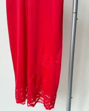 Load image into Gallery viewer, Vintage Red Lace Slip Dress
