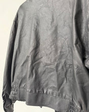 Load image into Gallery viewer, Vintage Black Leather Bomber Jacket