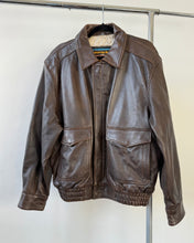 Load image into Gallery viewer, Brown Distressed Leather Bomber