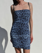 Load image into Gallery viewer, Dolce & Gabbana Blue Animal Print Mini Dress