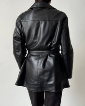 Load image into Gallery viewer, Black Leather Belted Blazer