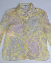 Load image into Gallery viewer, Authentic Chanel Yellow Sheer Button Up Blouse