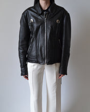 Load image into Gallery viewer, Black Leather Motorcycle Jacket