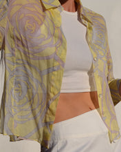 Load image into Gallery viewer, Authentic Chanel Yellow Sheer Button Up Blouse