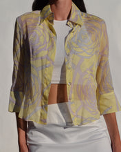 Load image into Gallery viewer, Authentic Chanel Yellow Sheer Button Up Blouse