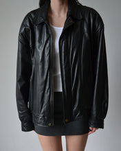 Load image into Gallery viewer, Vintage Black Danier Leather Bomber Jacket
