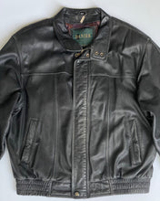 Load image into Gallery viewer, Danier Black Distressed Leather Bomber
