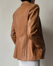 Load image into Gallery viewer, Vintage Tan Leather Blazer
