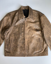 Load image into Gallery viewer, Brown Distressed Leather Jacket
