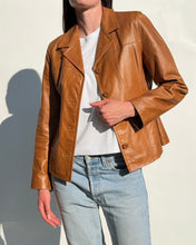 Load image into Gallery viewer, Tan Leather Blazer

