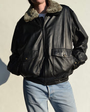 Load image into Gallery viewer, Vintage Danier Black Leather Bomber
