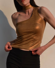 Load image into Gallery viewer, Vintage One Shoulder Bronze Top
