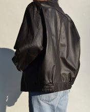 Load image into Gallery viewer, Brown Leather Bomber Jacket
