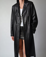 Load image into Gallery viewer, Danier Black Long Leather Coat
