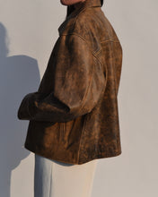 Load image into Gallery viewer, Brown Distressed Leather Jacket
