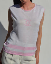 Load image into Gallery viewer, Chanel Circa 2000 White &amp; Pink Knit Top
