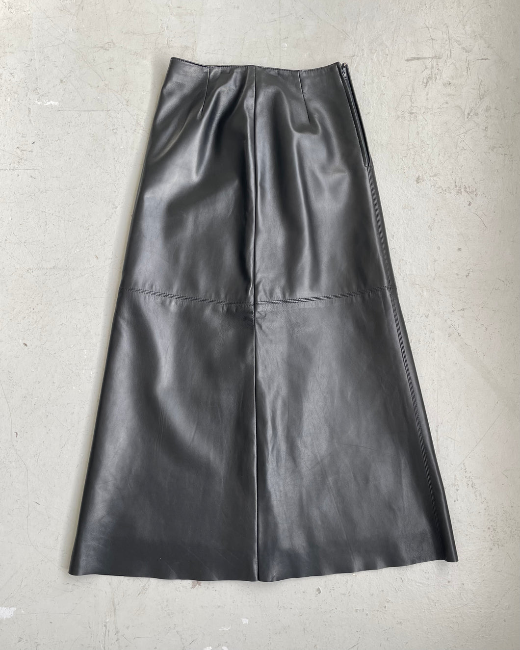 Black Danier Leather Maxi Skirt