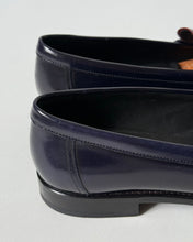 Load image into Gallery viewer, Prada Blue &amp; Burgundy Penny Loafers
