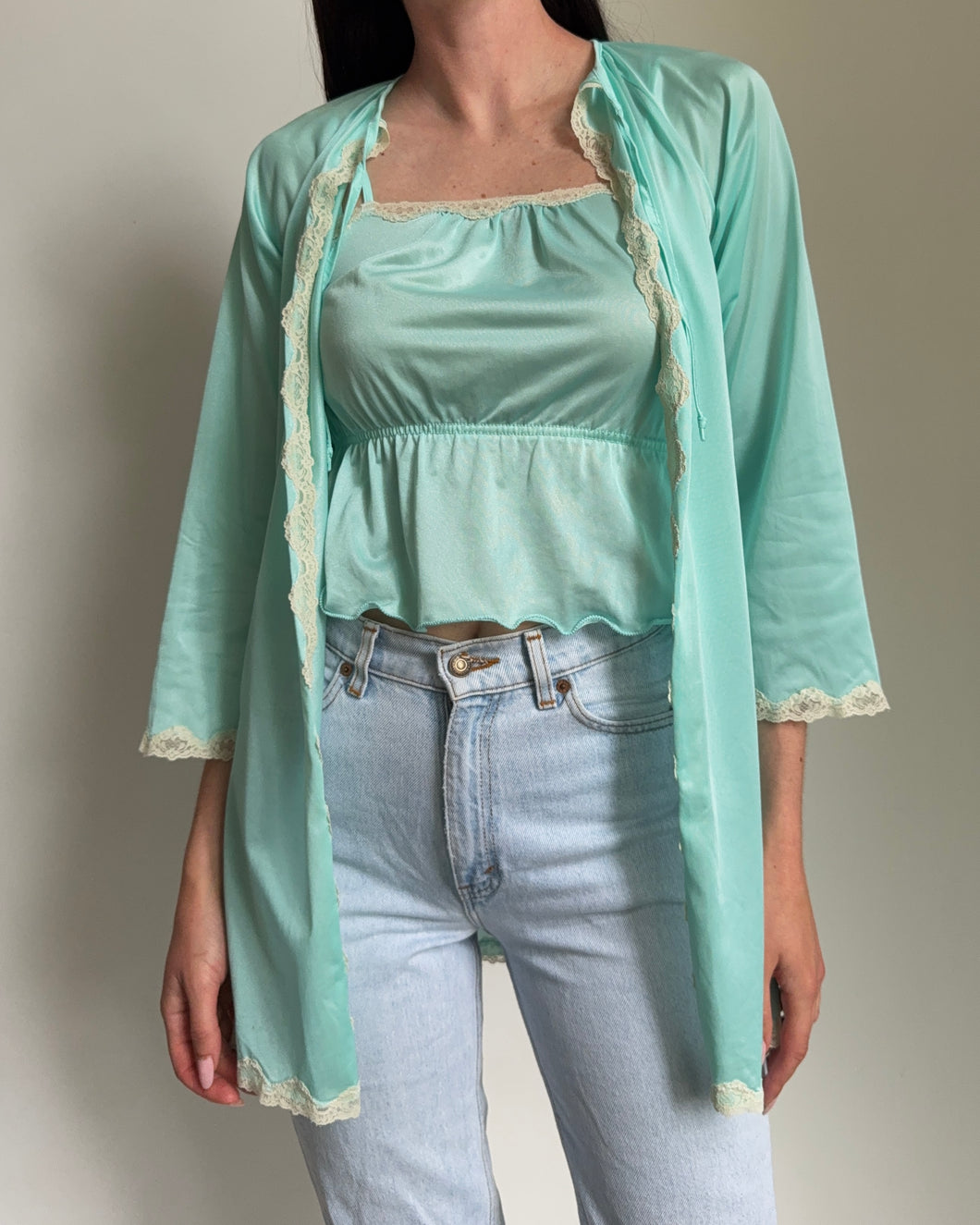 Vintage Peignoir Tank Top Set