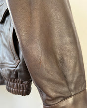 Load image into Gallery viewer, Brown Distressed Leather Bomber
