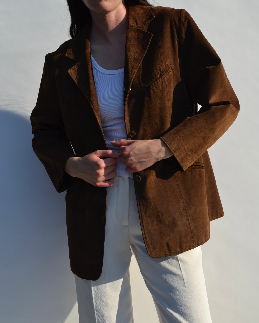 Chocolate Brown Suede Blazer
