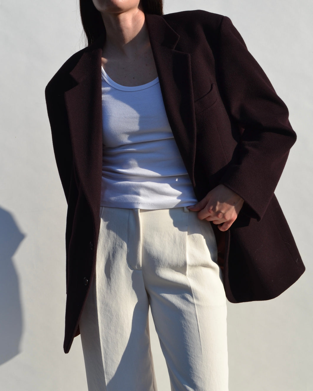 Vintage Burgundy Cashmere Blend Blazer