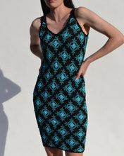 Load image into Gallery viewer, Blue &amp; Black Crochet Dress
