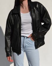 Load image into Gallery viewer, Vintage Black Danier Leather Bomber
