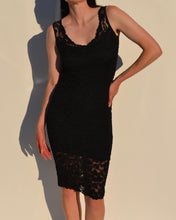 Load image into Gallery viewer, Vintage Black Lace Midi Dress
