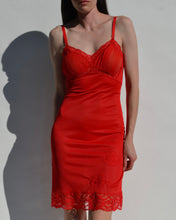 Load image into Gallery viewer, Vintage Red Lace Slip Dress
