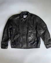 Load image into Gallery viewer, Classic Black Vintage Leather Bomber Jacket
