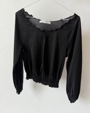 Load image into Gallery viewer, Black Miu Miu Smocked Long Sleeve
