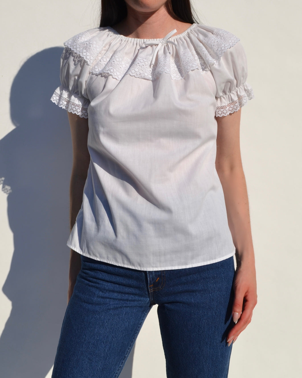 Vintage White Short Sleeve Top